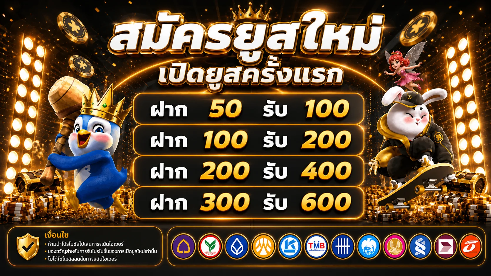 โปรโมชั่นสมาชิกใหม่ UFAfast168 โทนดำส้ม